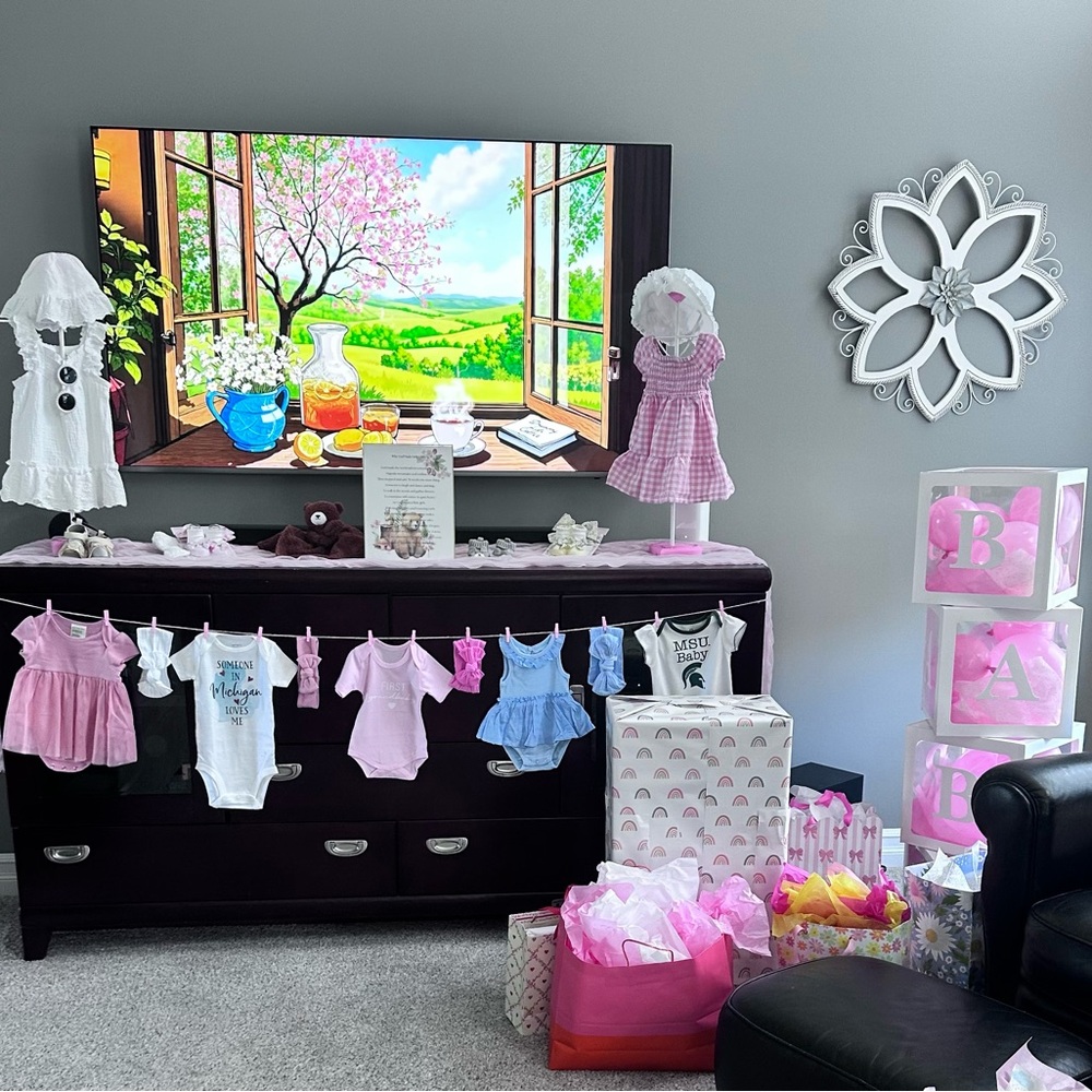 Adorable Baby Girl Clothing Display Set Clothing not included.